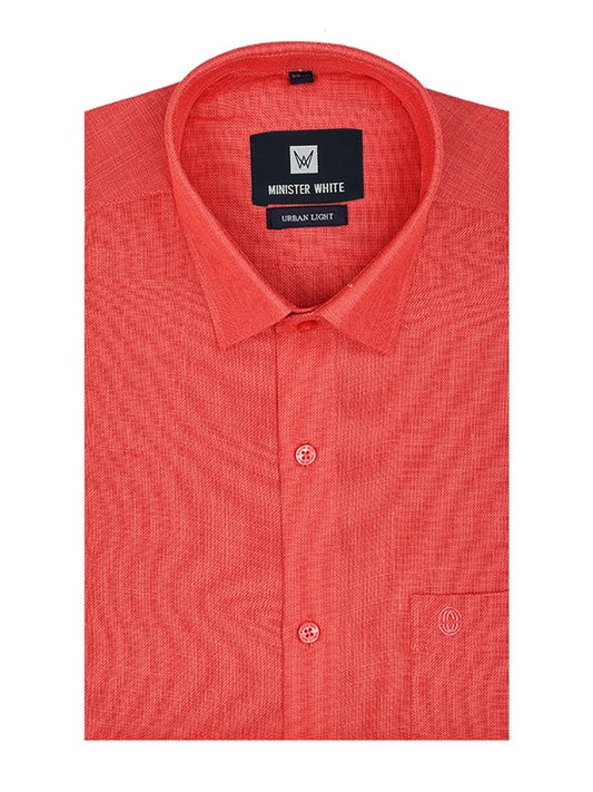 Mens Cotton Regular Fit Red Colour Shirt Urban Light by Minister White