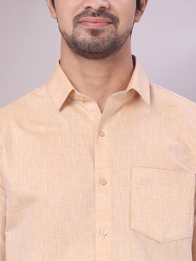 Men's Sandal Color Cotton Shirt close view