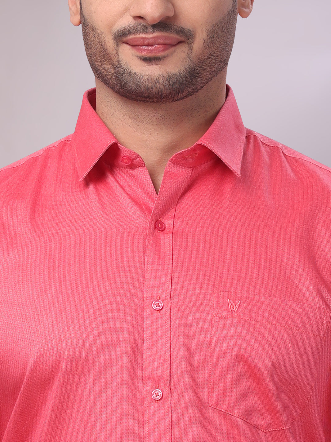 Men's Cotton Dark Pink Shirt Nector close view