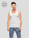 Men's Super Combed Cotton White Vest Hunter RN (Pack of 3)
