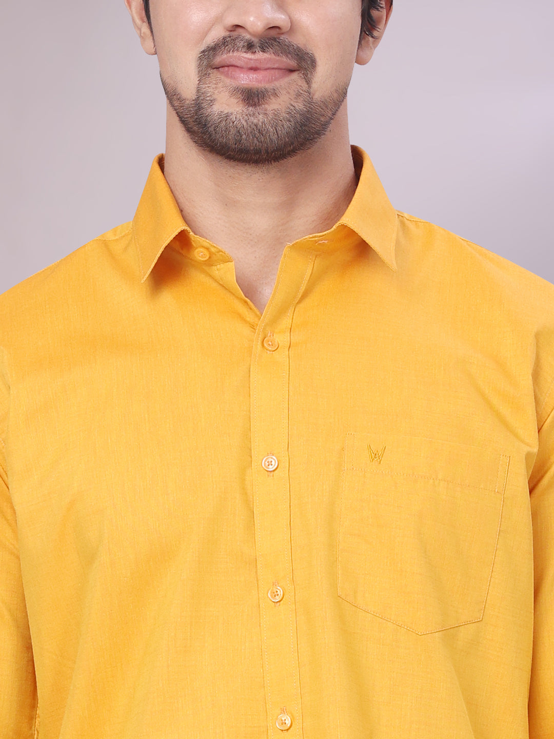 Mens Yellow Shirt with Matching Border Dhoti Combo Pinto