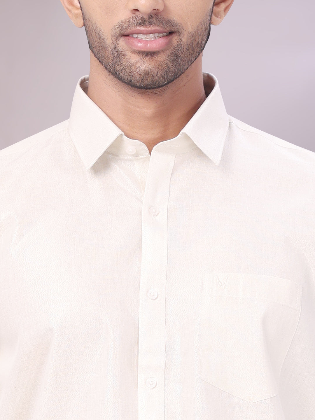 Men's Tissue Water Color Dhoti Shirt Wedding Combo Maverick close view
