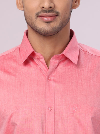 Pink Colour Cotton Shirt for men