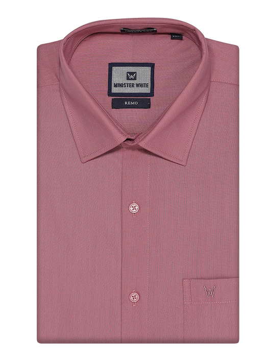 Mens Cotton Regular Fit Pink Colour Shirt Remo by Minister White