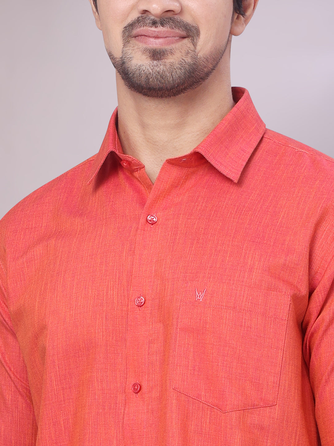 Dark Pink Colour Cotton Shirt close view