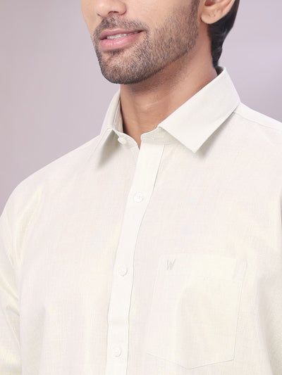 Men's Tissue Sky Green Color Dhoti Shirt Wedding Maverick close view