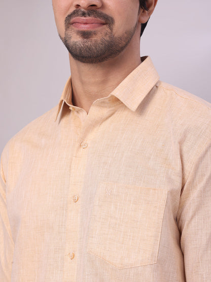 Men's Sandal Color Cotton Shirt close view