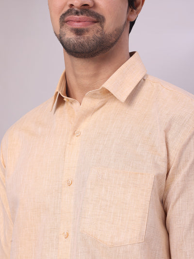 Men's Sandal Color Cotton Shirt close view