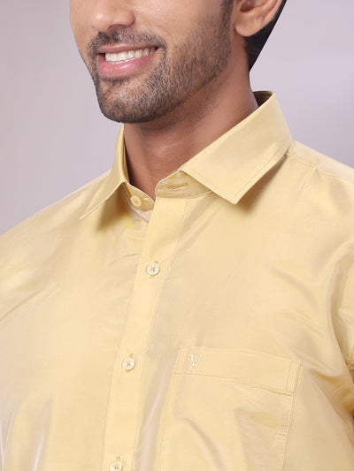 Men's Art Silk Mango Full Sleeves Shirt Finesse close view