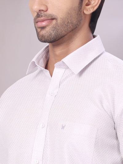 Men's Lavender Tissue Jacquard Shirt Zeus close view