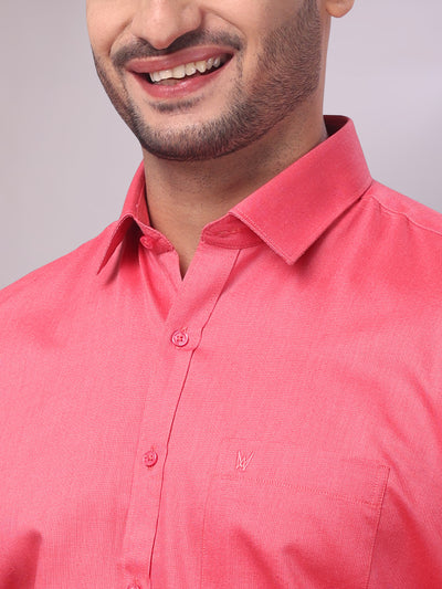 Men's Cotton Dark Pink Shirt Nector close view