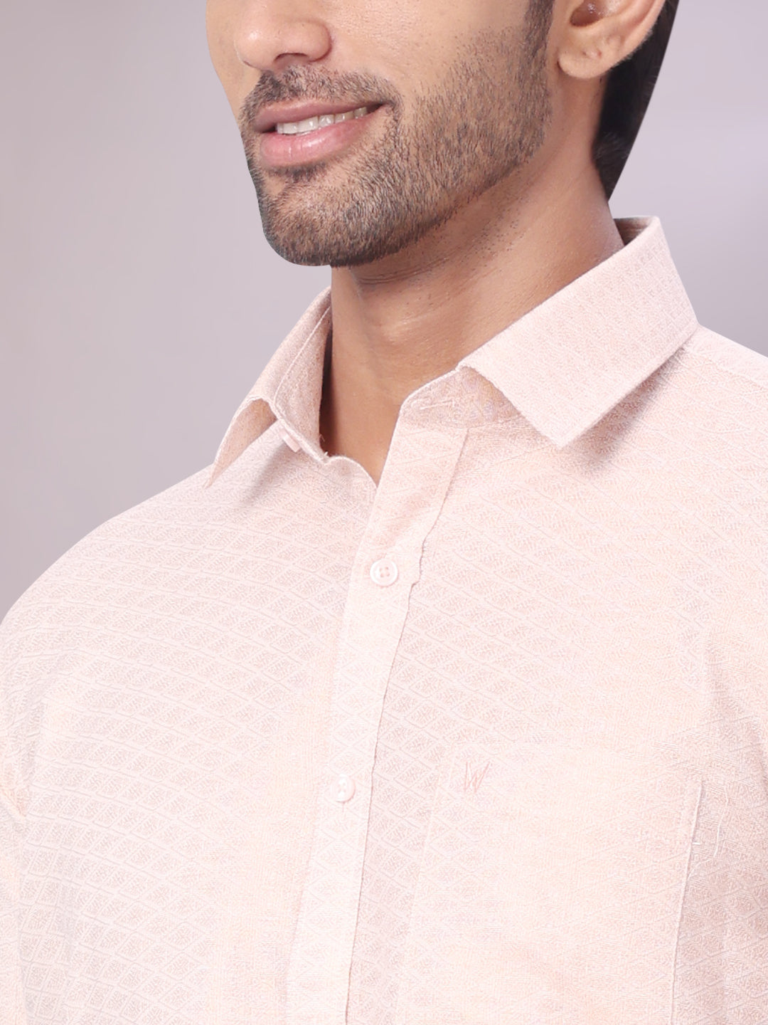 Men's Copper Tissue Jacquard Shirt Zeus close view