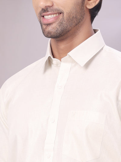 Men's Tissue Water Color Dhoti Shirt Wedding Combo Maverick close view