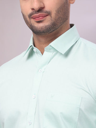 Men's Cotton Sea Green Shirt close view