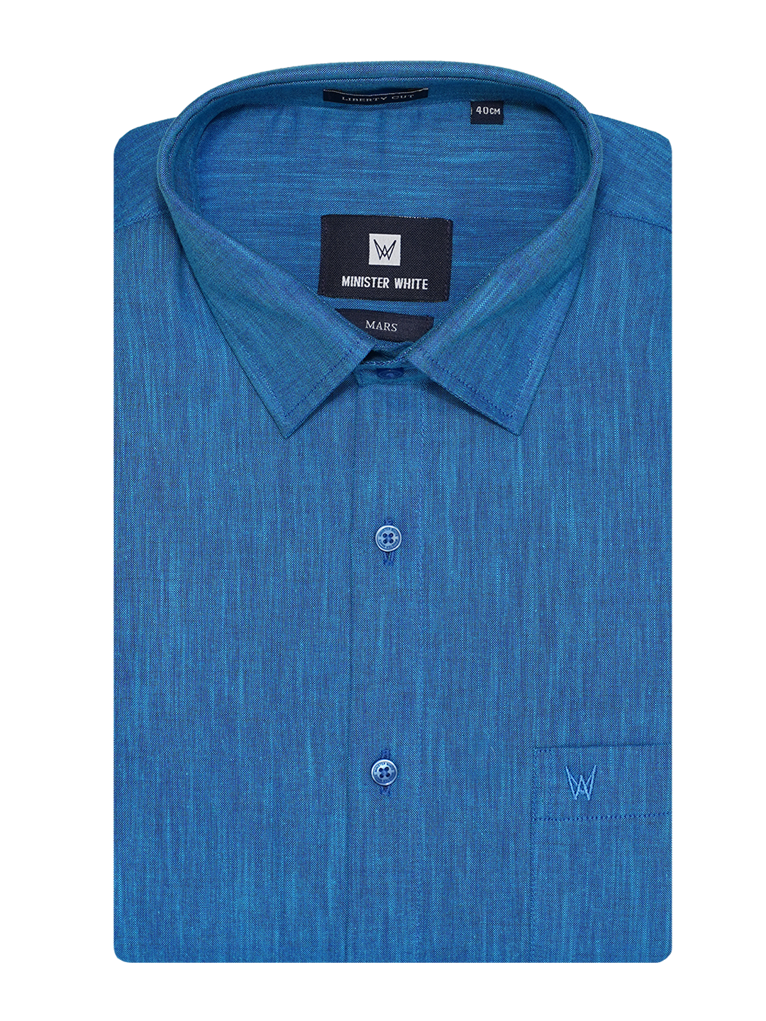 Mens Cotton Regular Fit Blue Colour Shirt Mars