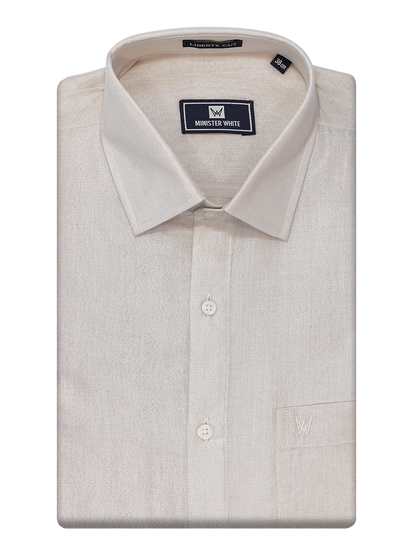 Mens Almond Colour Tissue Shirt by Minister White