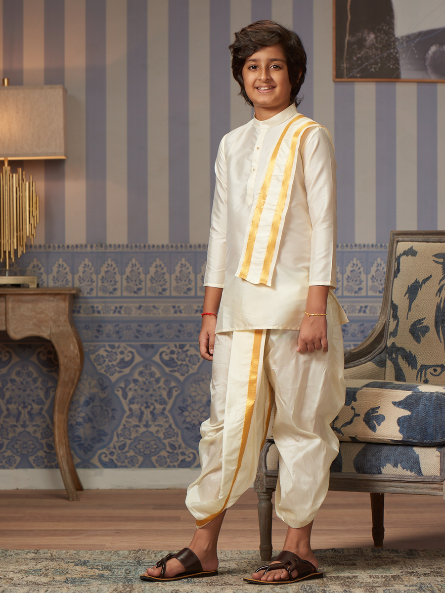Buy Kid's Readymade Dhoti, Shirt, & Kurta combo set online ...