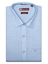 Men's Premium Cotton Linen Regular Fit Sky Blue Shirt Chevron