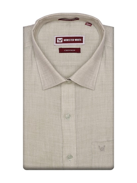 Men's Premium Cotton Linen Regular Fit Light Sage Shirt Chevron