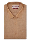 Men's Cotton Two-Tone Texture Dark Mustard Shirt Clam