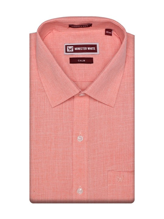 Men's Cotton Two-Tone Texture Peach Shirt Clam
