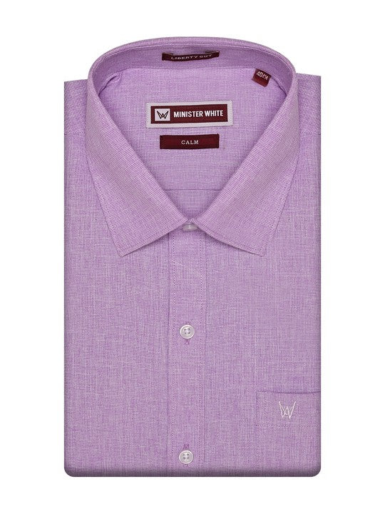 Men's Cotton Two-Tone Texture Lavender Shirt Clam