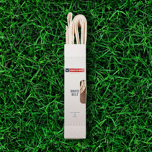 Minister White Velcro Dhoti Belt - Cream by Minister White