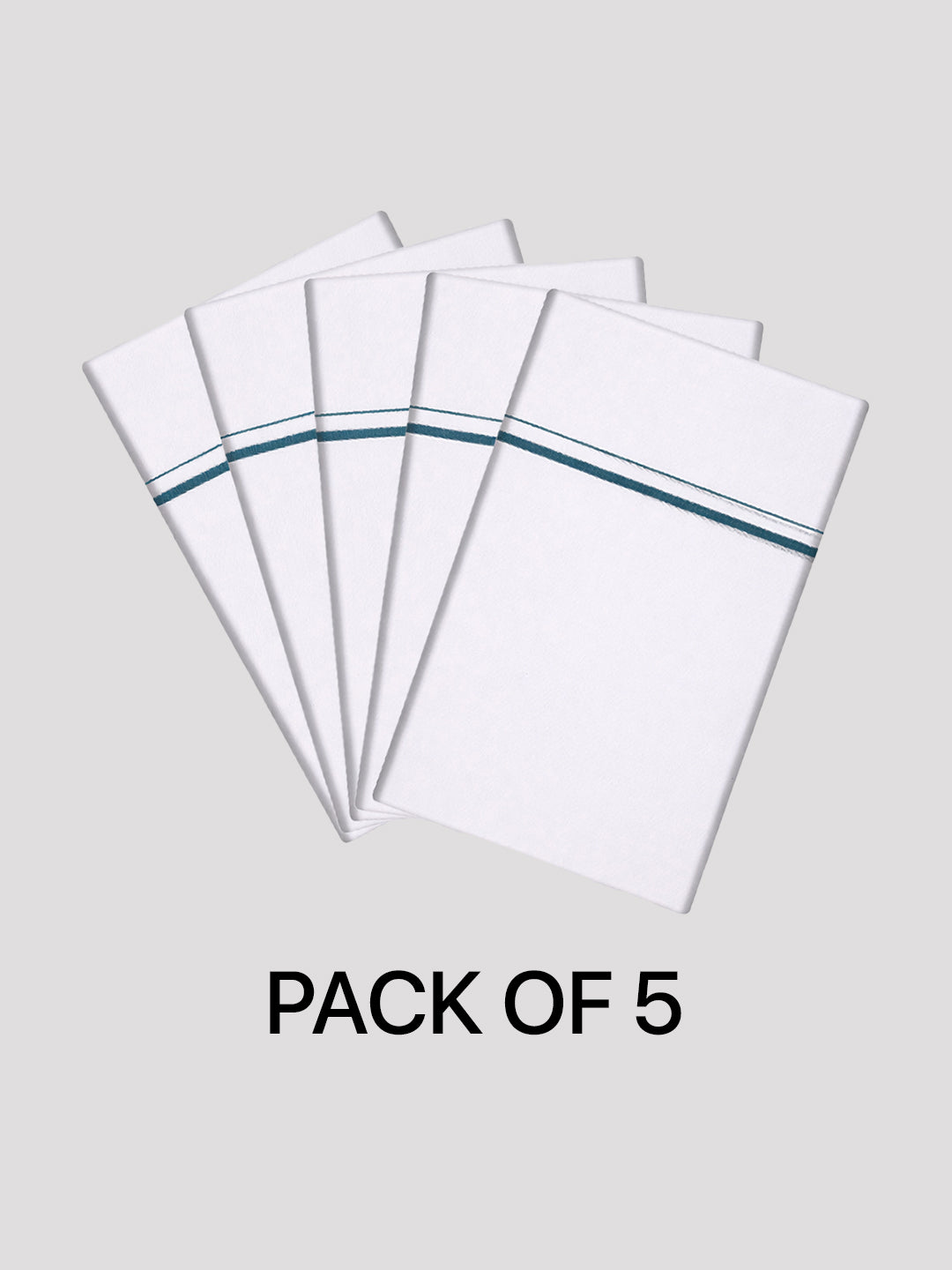 Mens Cotton White Single Layered Dhoti with Assorted Border Glory stitched_ Pack of 5