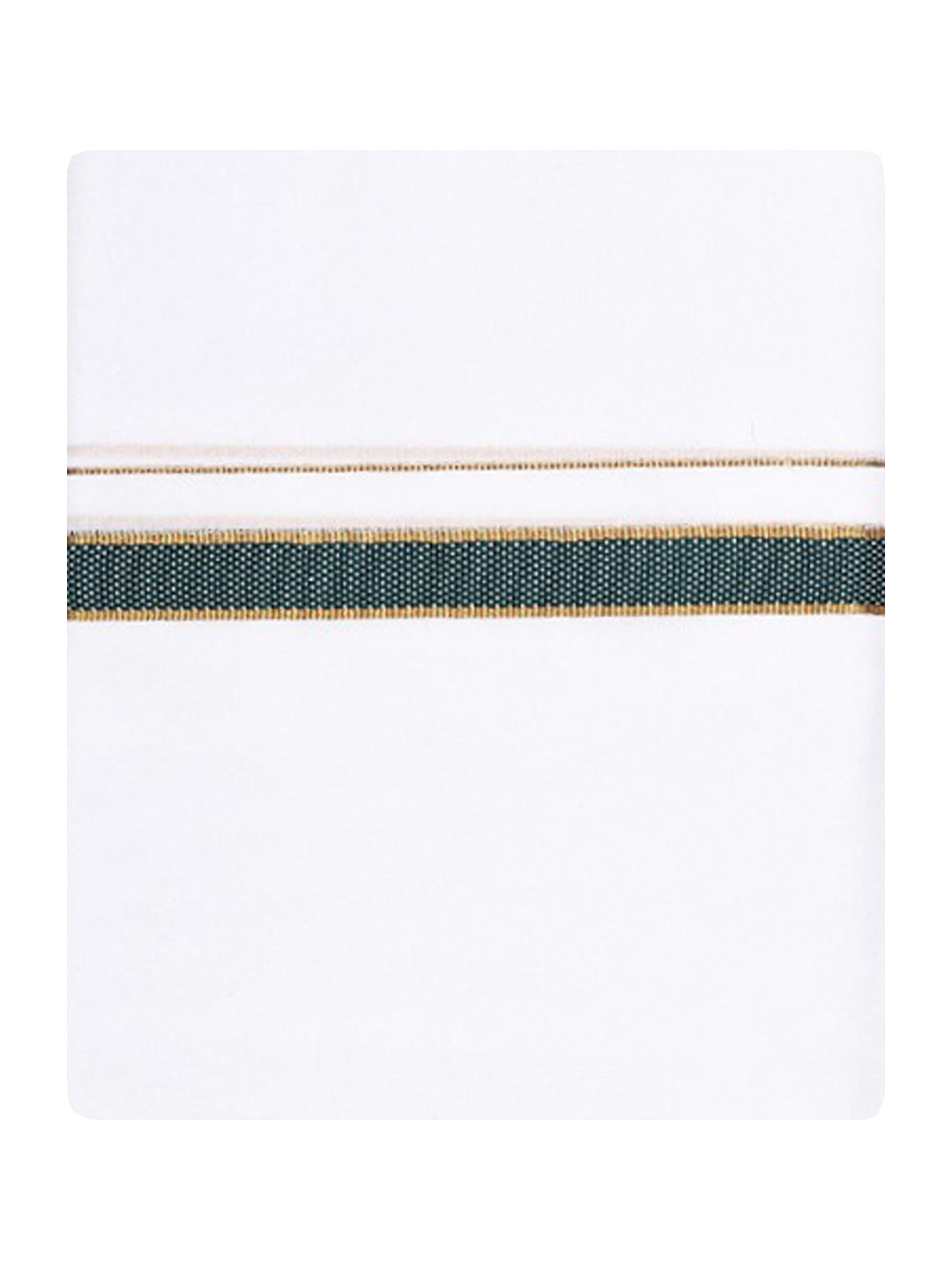 Men's Cotton Peacock Green Color Printed Matching Border Dhoti Posh