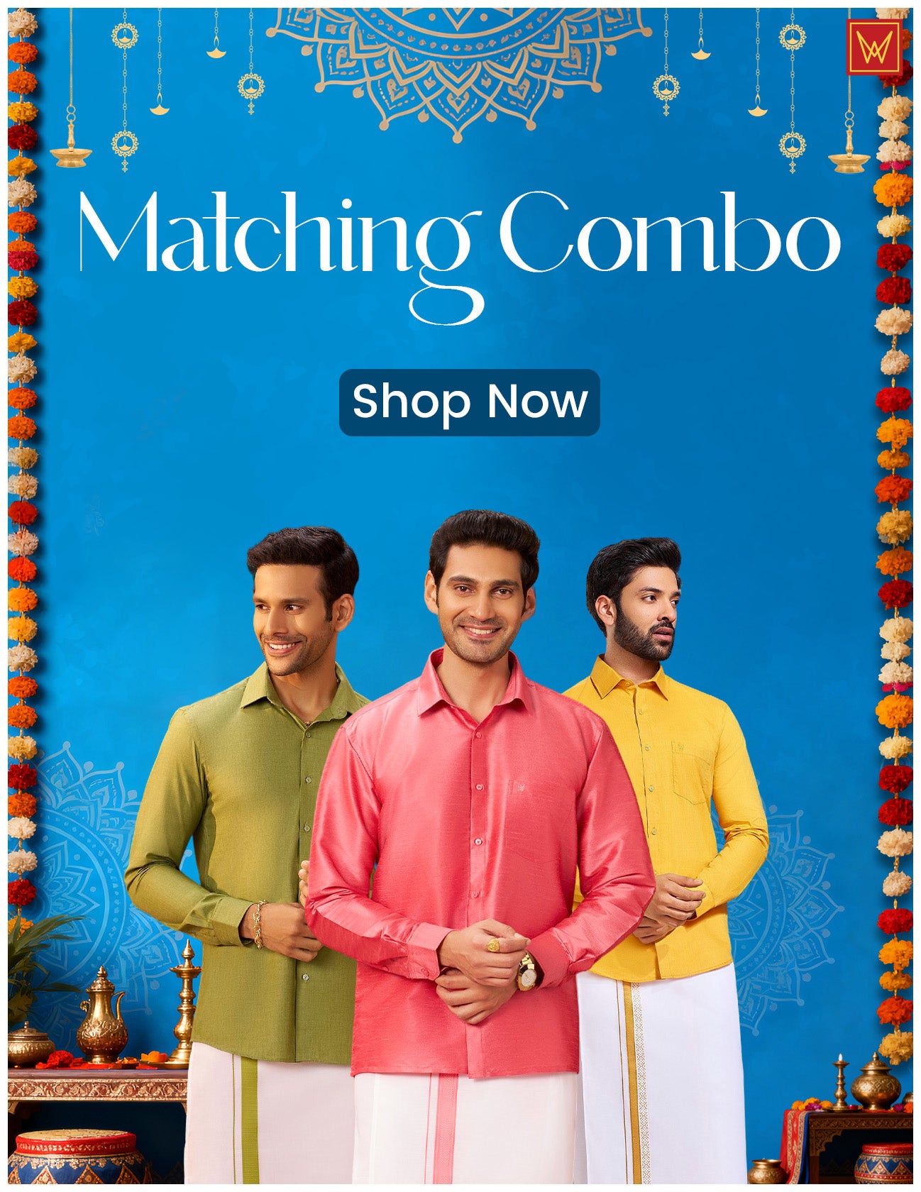 Minister White Matching Combo Collection for Diwali