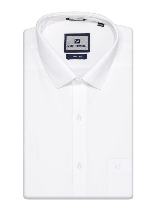 Mens Cotton Smart Fit White Shirt Thunder by Minister White