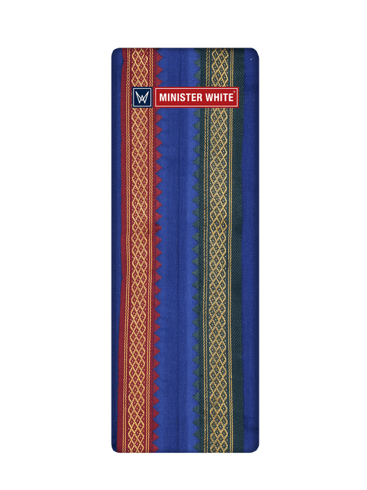 Blue Cotton Angavastram - Mandaram by Minister White