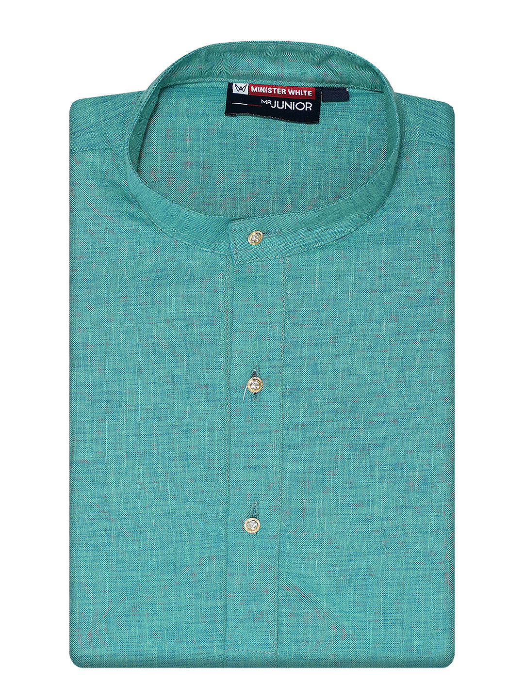 Boys Cotton Mint Blue Full Sleeves Kurta Selective Boy by Minister White