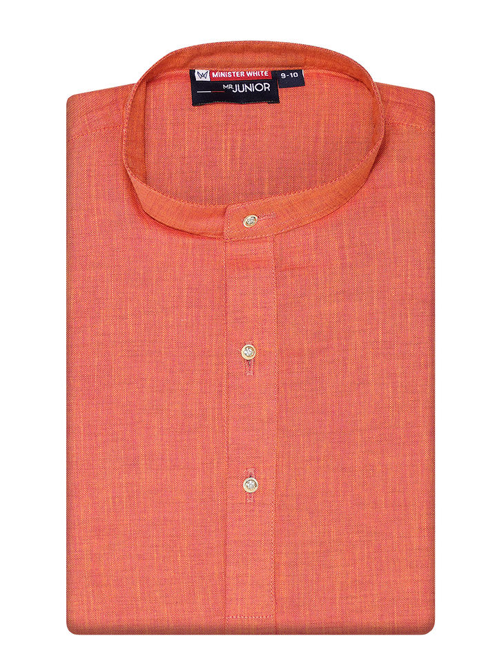 Boys Cotton Brick Full Sleeves Kurta Selective Boy by Minister White