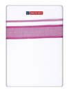 Men's Cotton White Double Layered Dhoti with Magenta Fancy Kara - Empuran