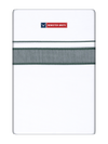Mens Cotton White Double Layered Dhoti with Dark Green Fancy Kara - Malabar Star