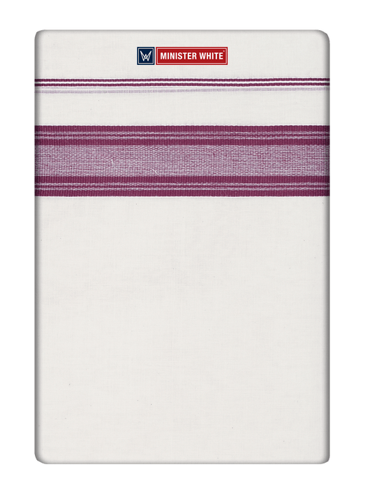 Mens Cotton White Double Layered Dhoti with Fancy Kara - Vatakara 27150 by Minister White
