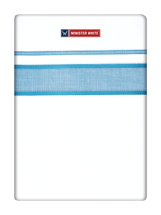 Mens Cotton White Double Layered Dhoti with Grass Green Fancy Kara - Empuran by Minister White