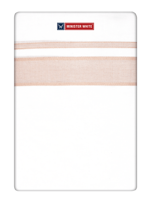 Mens Cotton White Double Layered Dhoti with Sandal Fancy Kara - Empuran by Minister White