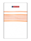 Mens Cotton White Double Layered Dhoti with Tangerine Fancy Kara - Empuran