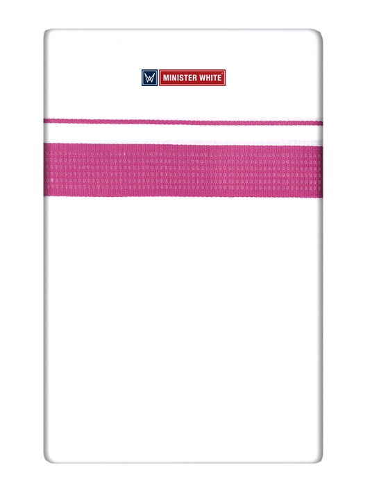Mens Cotton White Single Layered Dhoti with Fancy Border - Target Mix by Minister White