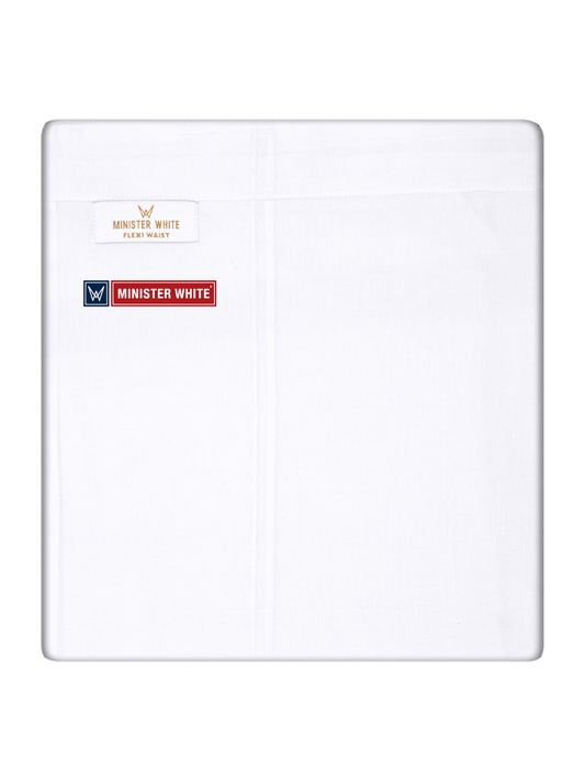 Mens Cotton White Colour Single Layered with White Border Flexi Dhoti - Ishrath Flexi by Minister White