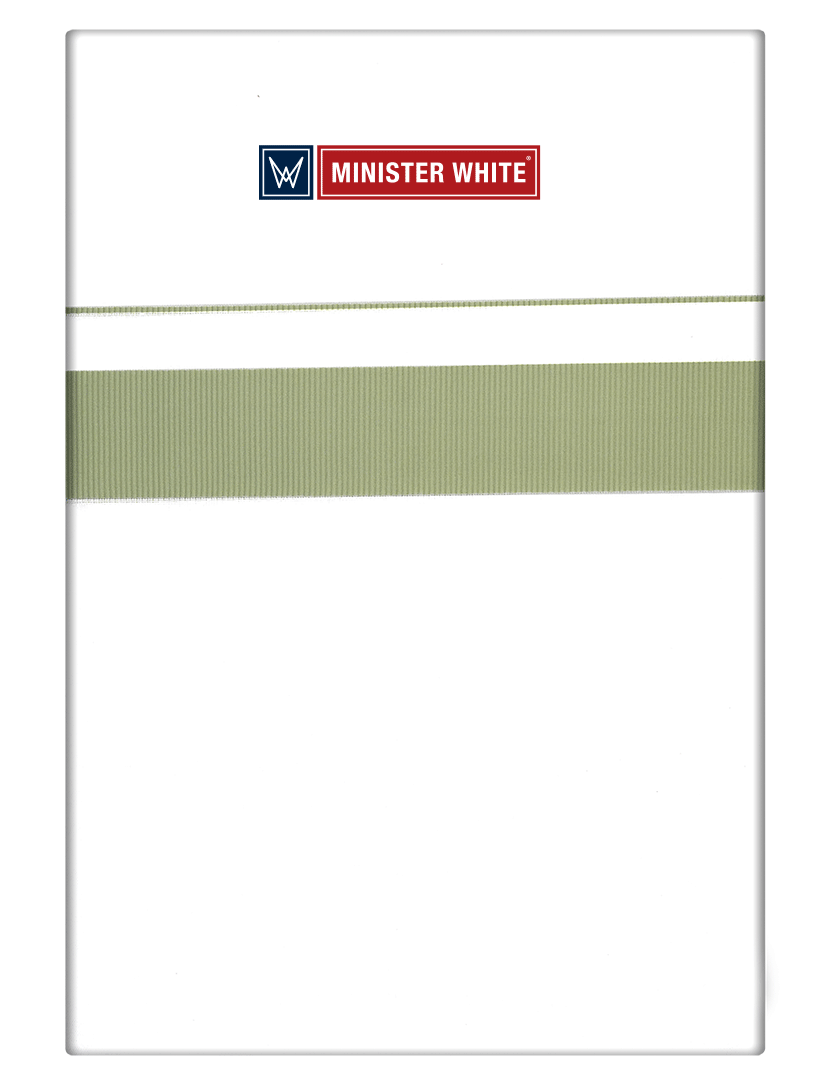 Mens Cotton White Double Layered Dhoti with Leaf Green Fancy Kara - Palakadan by Minister White