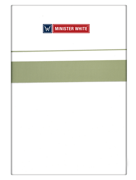 Mens Cotton White Double Layered Dhoti with Leaf Green Fancy Kara - Palakadan by Minister White