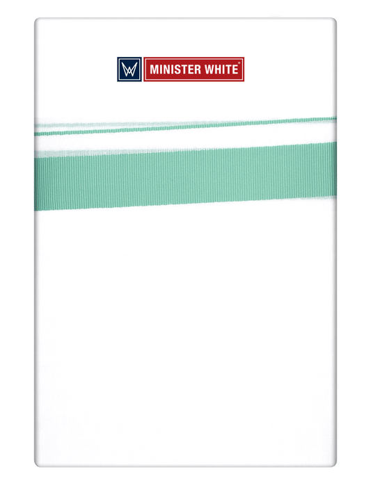 Mens Cotton White Double Layered Dhoti with Magic Mint Fancy Kara - Palakadan by Minister White