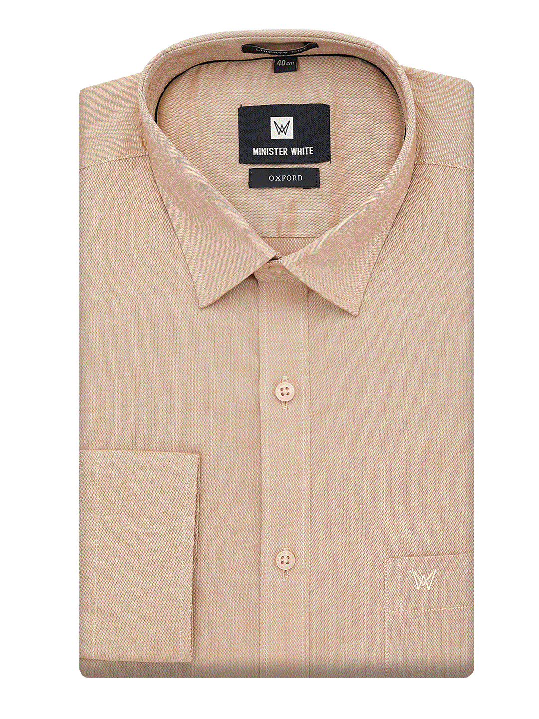 Mens Cotton Regular Fit Sandal Colour Shirt Oxford by Minister White