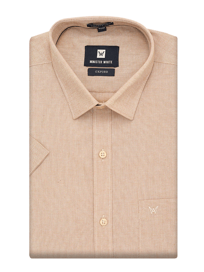 Mens Cotton Regular Fit Sandal Shirt Oxford by Minister White
