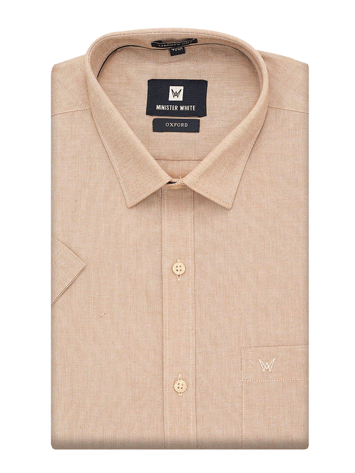 Mens Cotton Regular Fit Sandal Shirt Oxford by Minister White