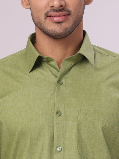 Men's Light Green Color Shirt Casper close view