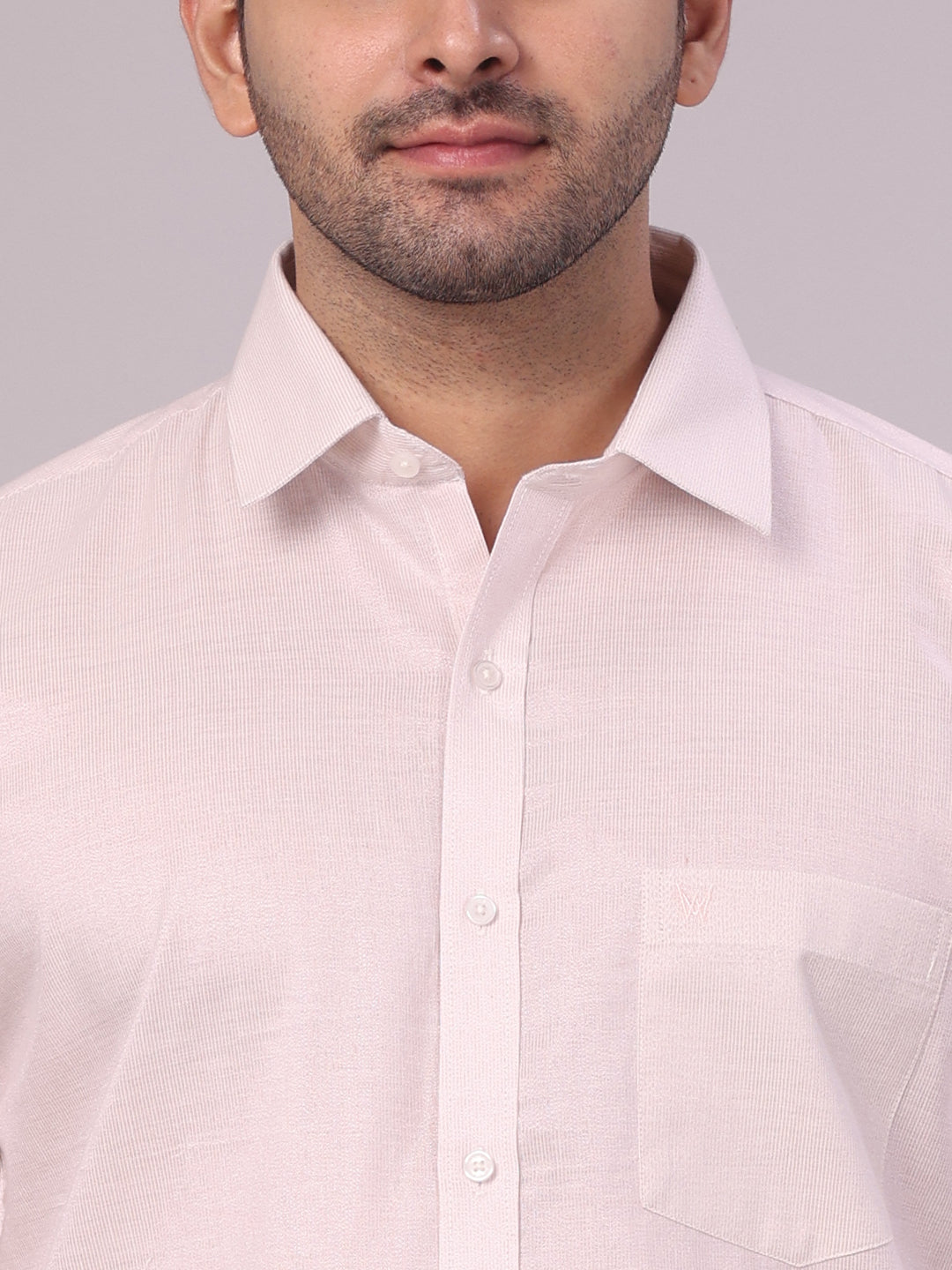 Men's Light Rose Tissue Stripe Shirt Kane close view